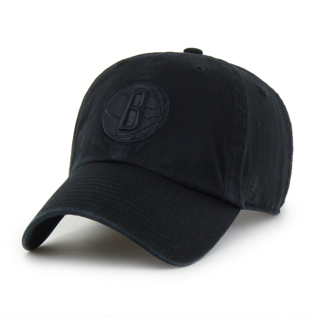NBA Brooklyn Nets '47 Black on Black Clean Up Adjustable Hat