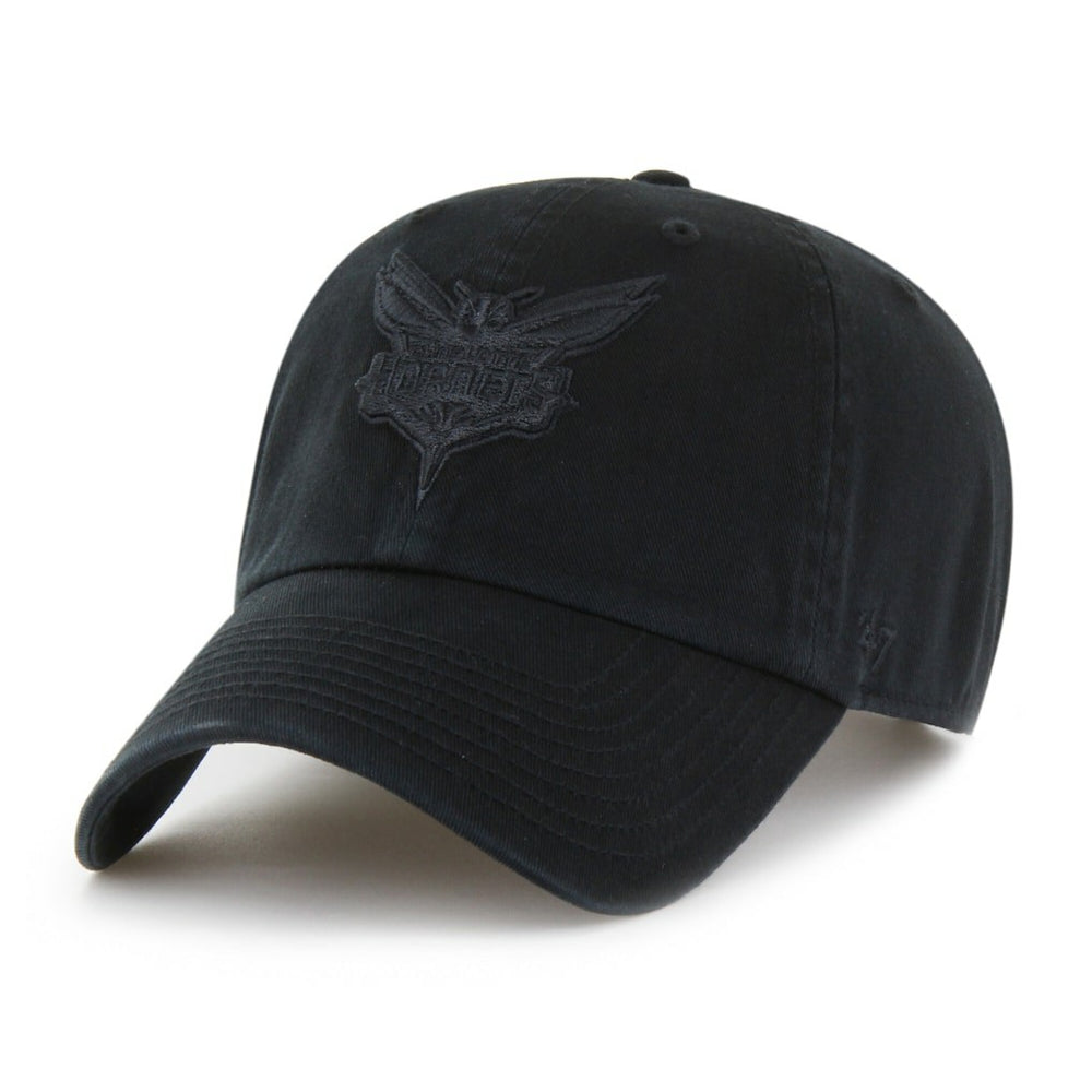 NBA Charlotte Hornets '47 Black on Black Clean Up Adjustable Hat