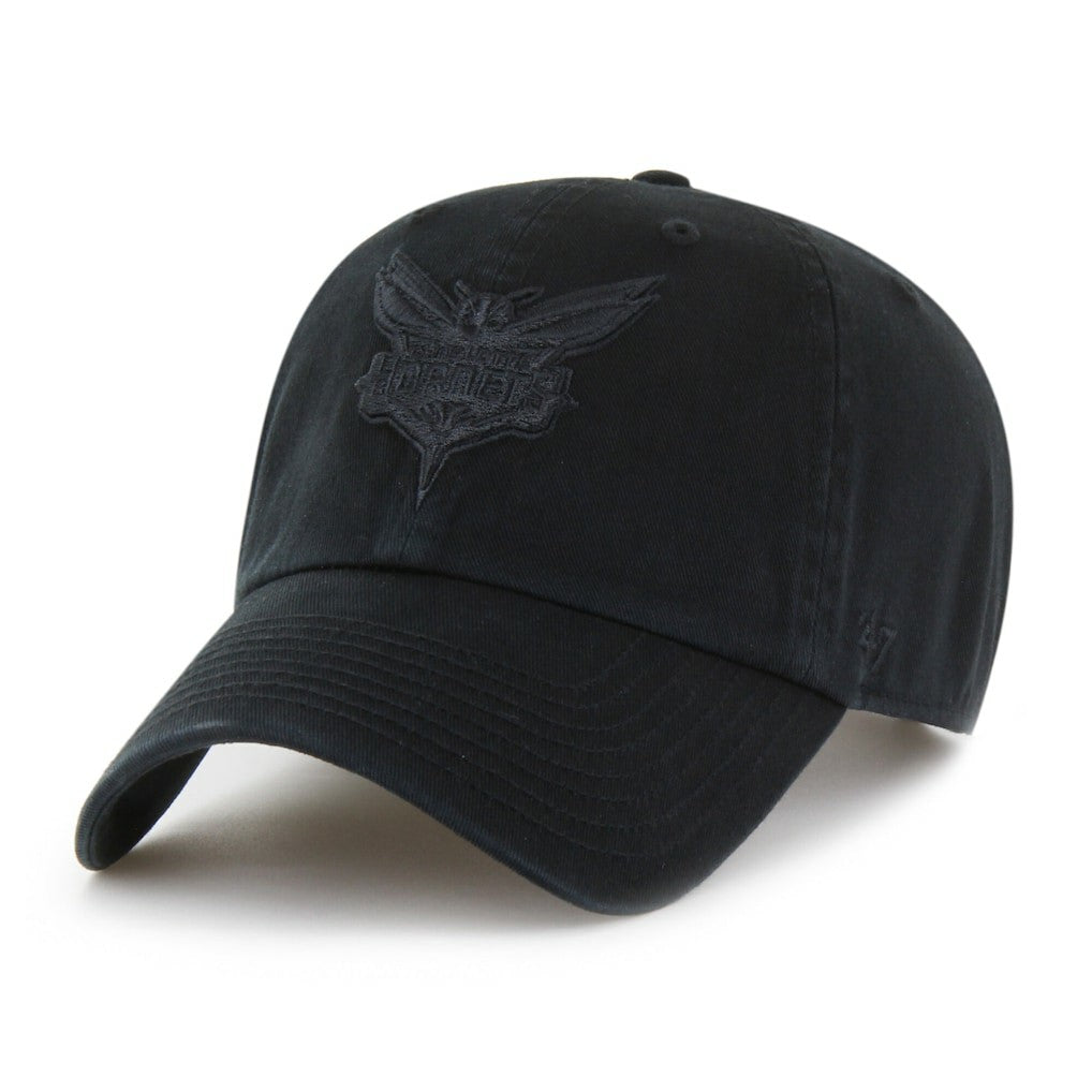 NBA Charlotte Hornets '47 Black on Black Clean Up Adjustable Hat
