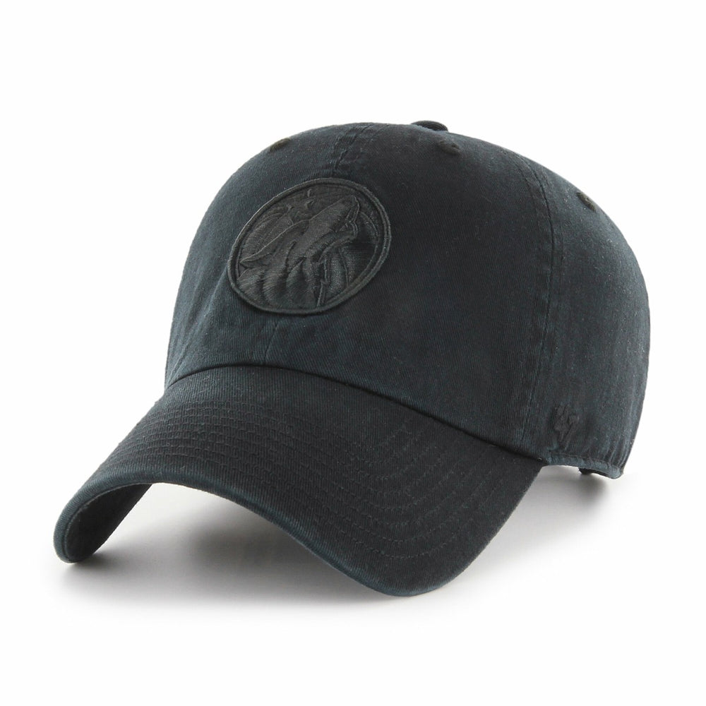 NBA Minnesota Timberwolves '47 Black on Black Clean Up Adjustable Hat