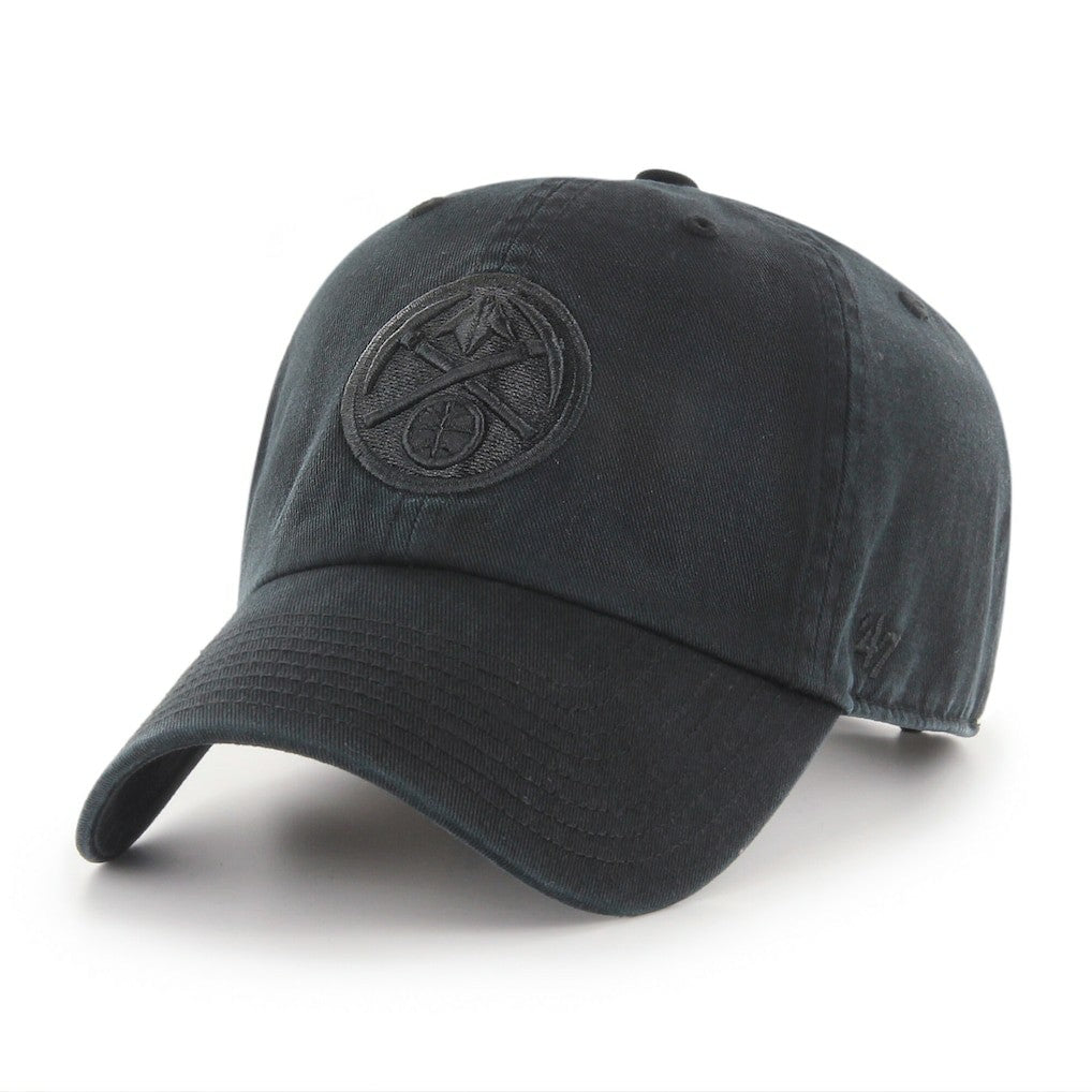 NBA Denver Nuggets '47 Black on Black Clean Up Adjustable Hat