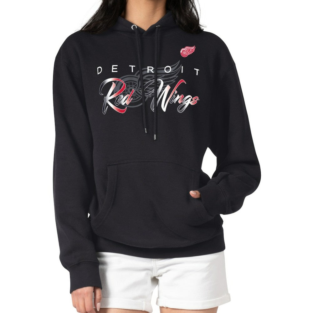 NHL Black Detroit Red Wings G-III 4Her by Carl Banks Shadow Logo Fleece Pullover Hoodie