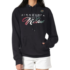 NHL Black Minnesota Wild G-III 4Her by Carl Banks Shadow Logo Fleece Pullover Hoodie