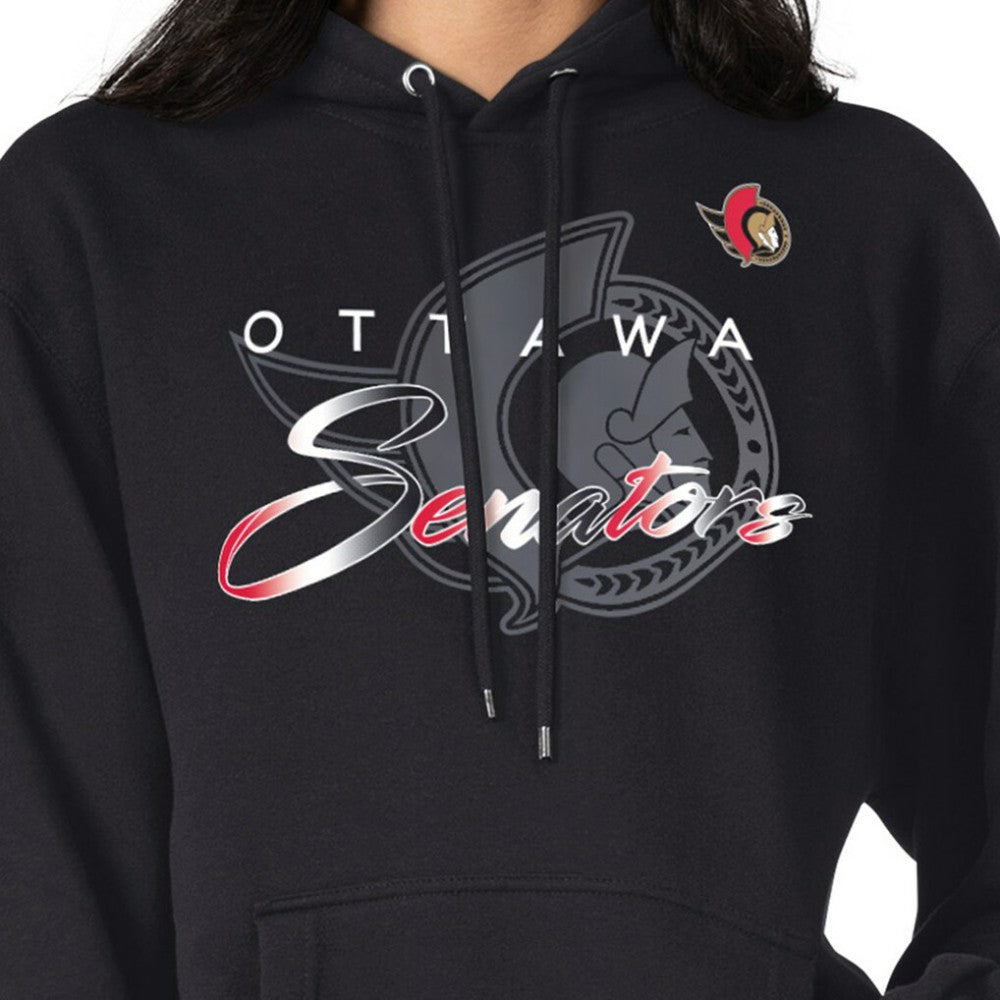NHL Black Ottawa Senators G-III 4Her by Carl Banks Shadow Logo Fleece Pullover Hoodie