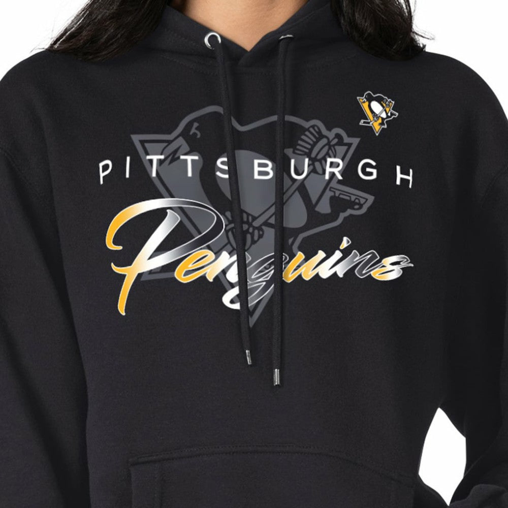 NHL Black Pittsburgh Penguins G-III 4Her by Carl Banks Shadow Logo Fleece Pullover Hoodie