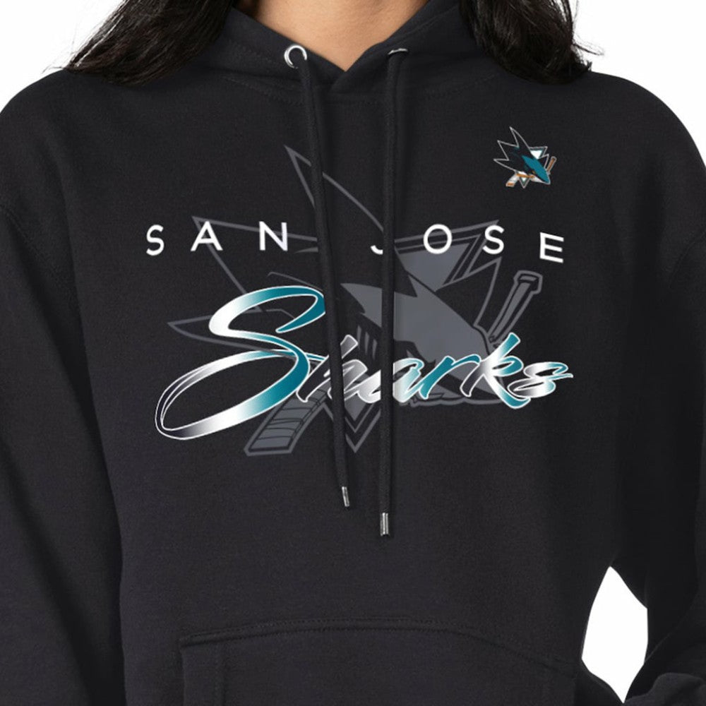 NHL Black San Jose Sharks G-III 4Her by Carl Banks Shadow Logo Fleece Pullover Hoodie