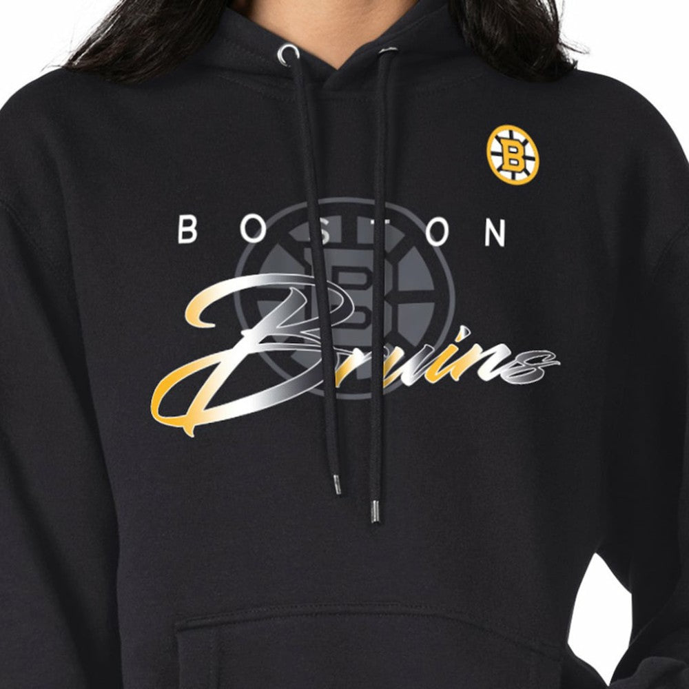 NHL Black Boston Bruins G-III 4Her by Carl Banks Shadow Logo Fleece Pullover Hoodie
