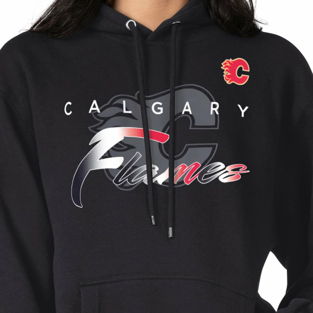 NHL Black Calgary Flames G-III 4Her by Carl Banks Shadow Logo Fleece Pullover Hoodie