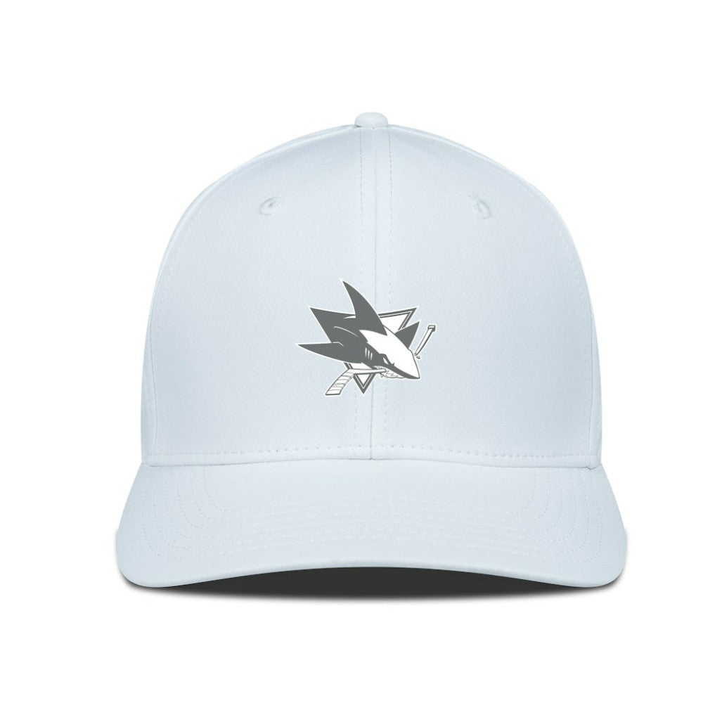 NHL White San Jose Sharks Levelwear Rise Slate & Snow Structured Flex Hat