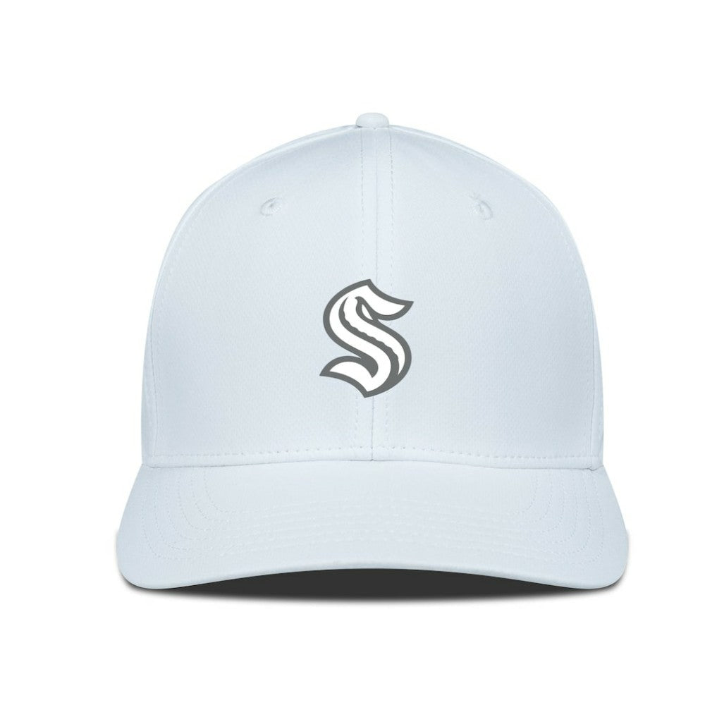 NHL White Seattle Kraken Levelwear Rise Slate & Snow Structured Flex Hat