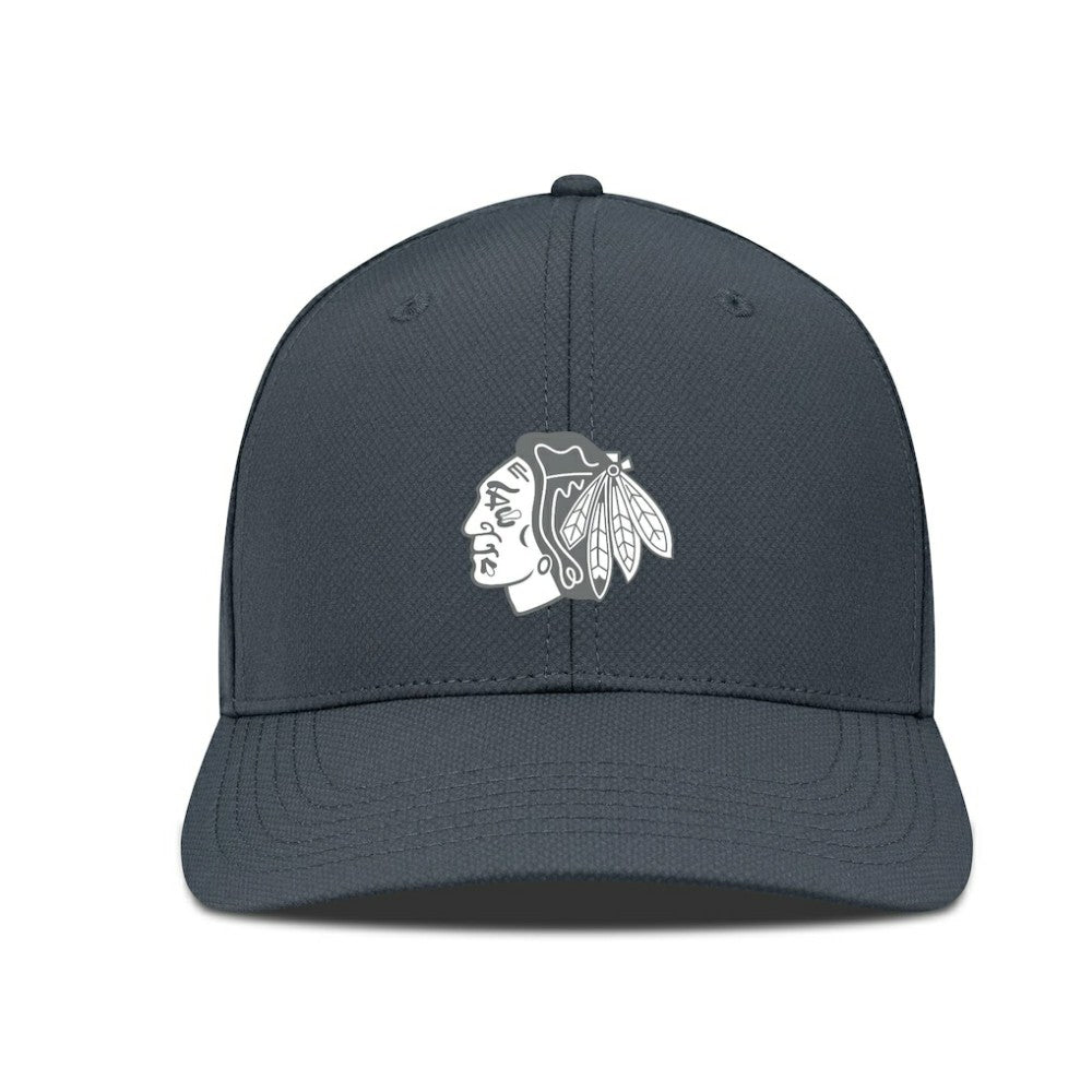 NHL Charcoal Chicago Blackhawks Levelwear Rise Slate & Snow Structured Flex Hat