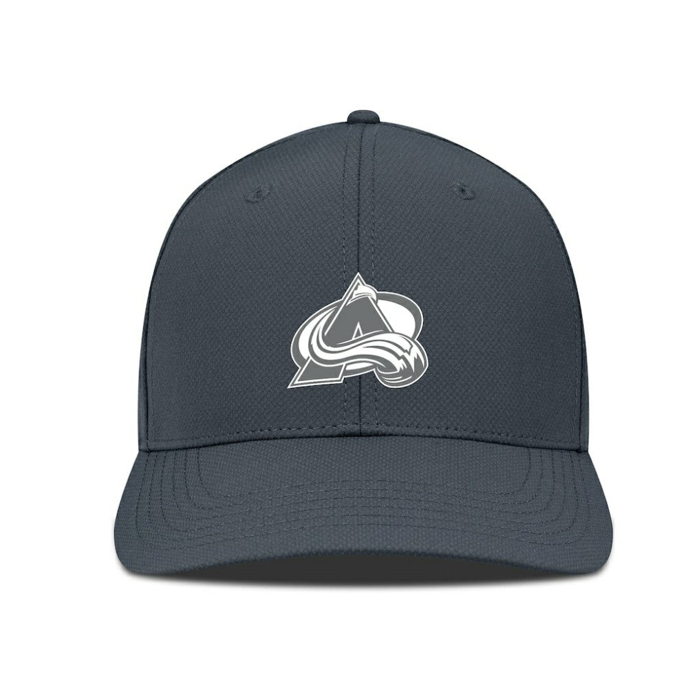 NHL Charcoal Colorado Avalanche Levelwear Rise Slate & Snow Structured Flex Hat