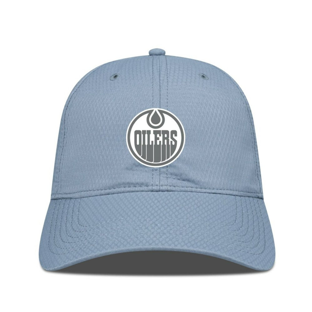 NHL Blue Edmonton Oilers Levelwear Matrix Slate & Snow Unstructured Adjustable Hat