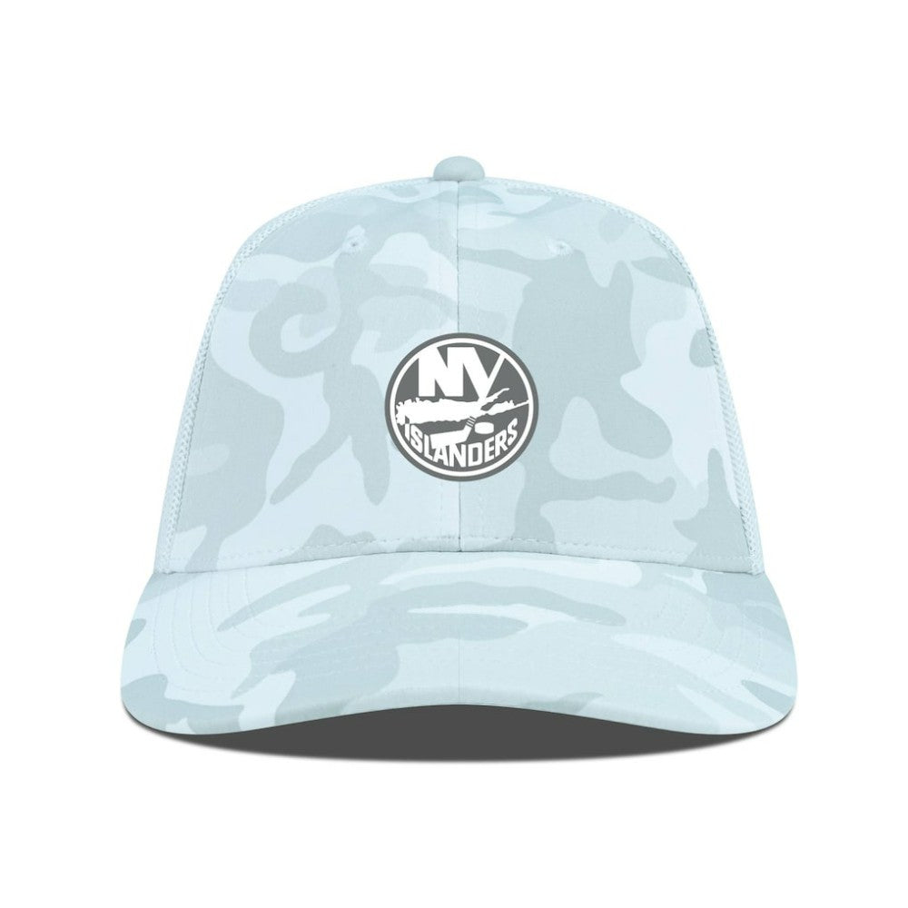 NHL Camo New York Islanders Levelwear Clash Slate & Snow Meshback Flex Hat