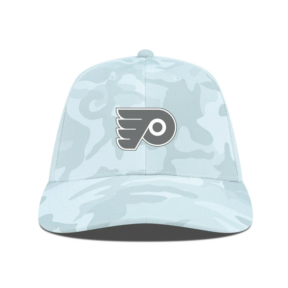 NHL Camo Philadelphia Flyers Levelwear Clash Slate & Snow Meshback Flex Hat