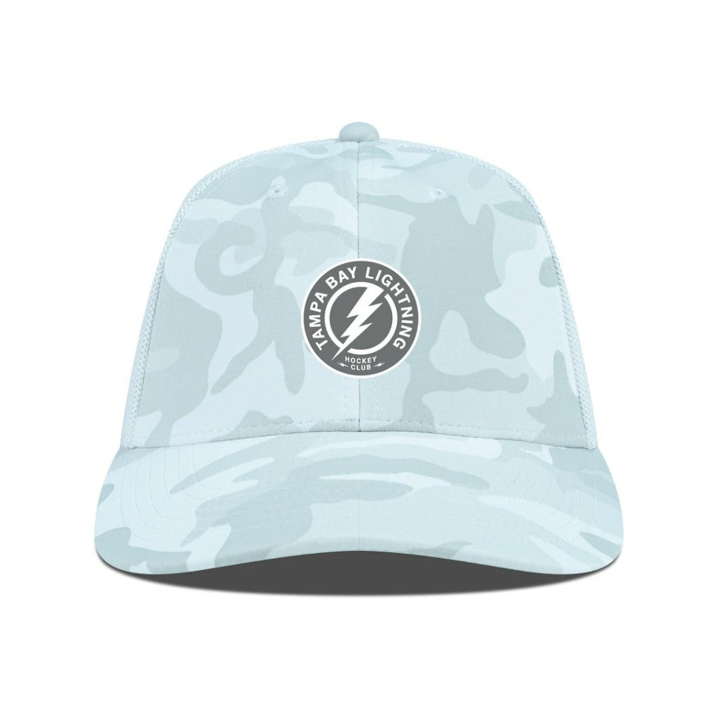 NHL Camo Tampa Bay Lightning Levelwear Clash Slate & Snow Meshback Flex Hat