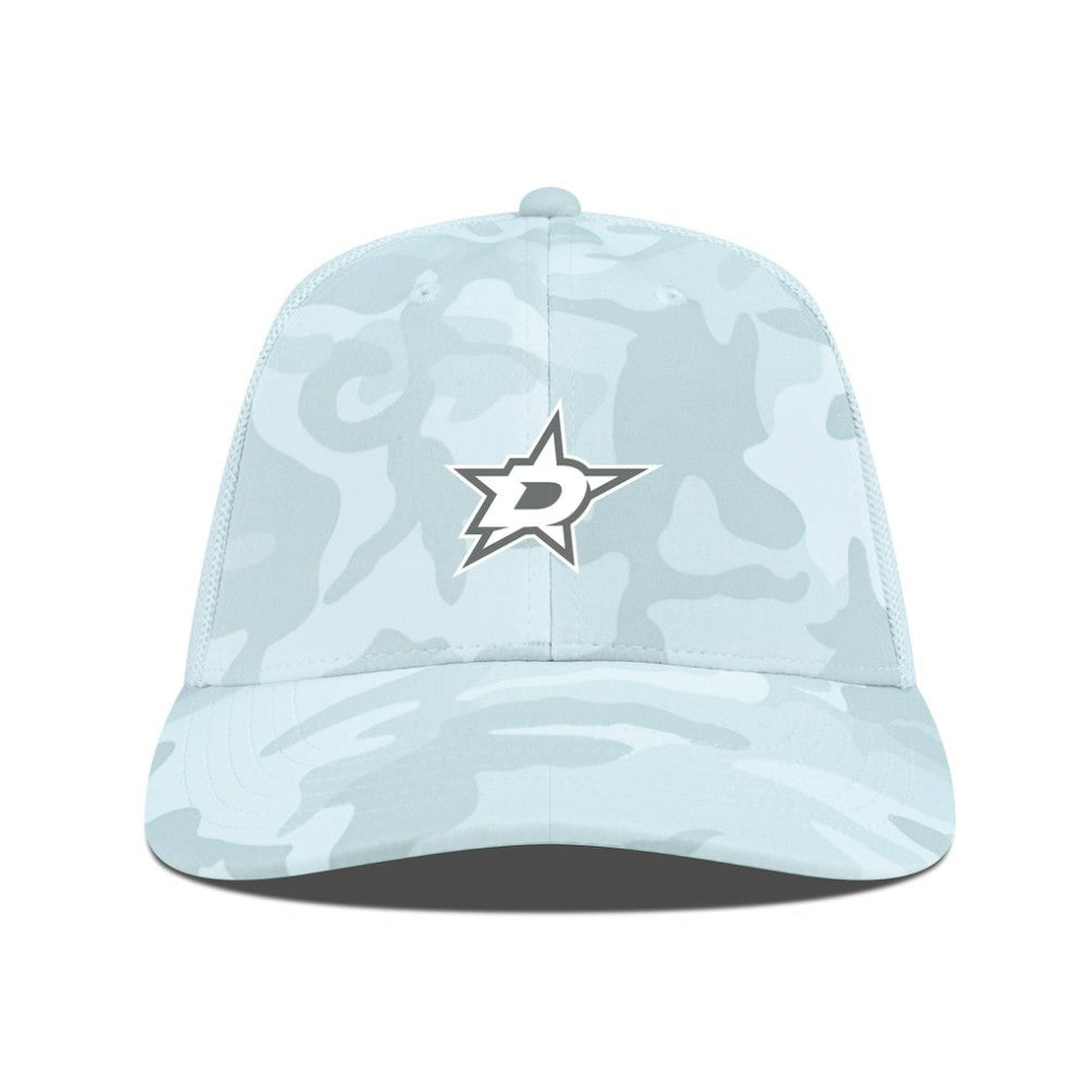 NHL Camo Dallas Stars Levelwear Clash Slate & Snow Meshback Flex Hat