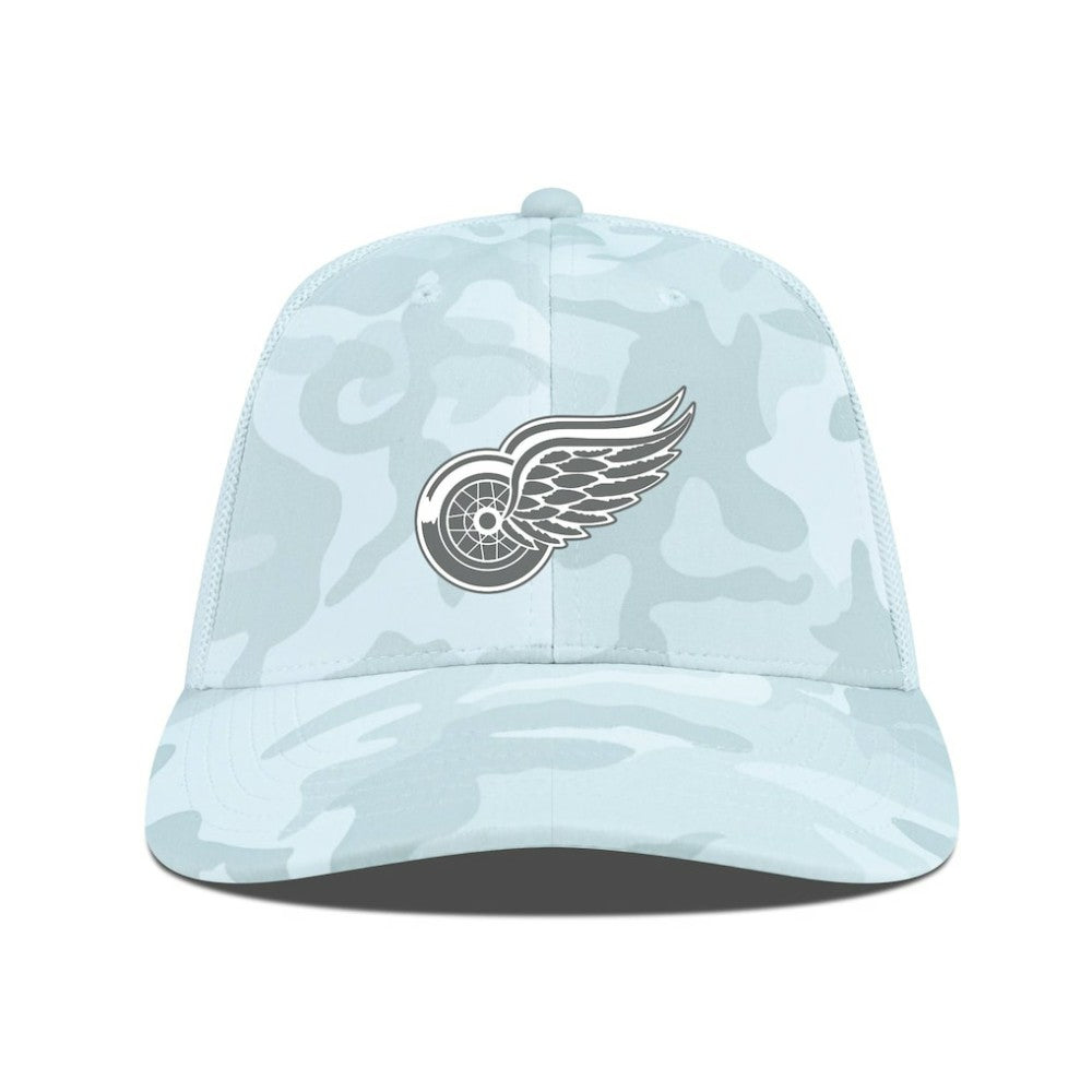 NHL Camo Detroit Red Wings Levelwear Clash Slate & Snow Meshback Flex Hat
