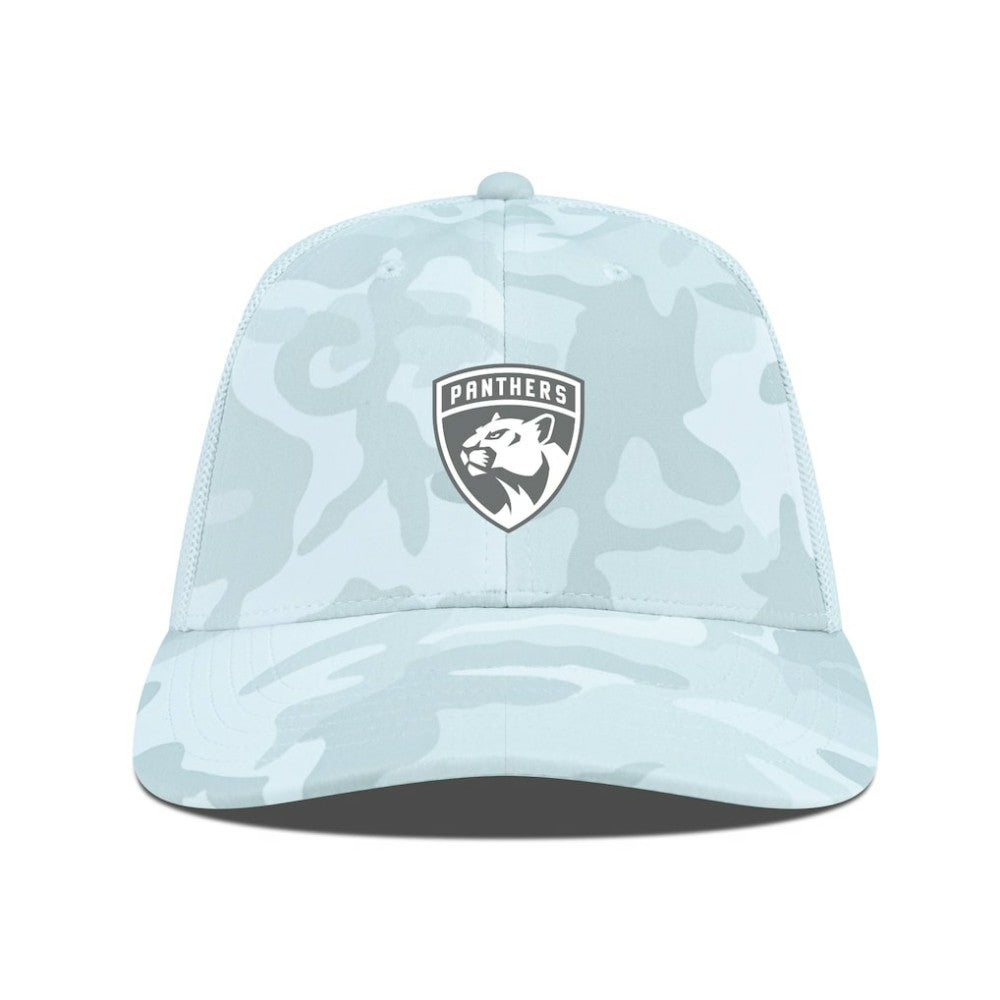 NHL Camo Florida Panthers Levelwear Clash Slate & Snow Meshback Flex Hat