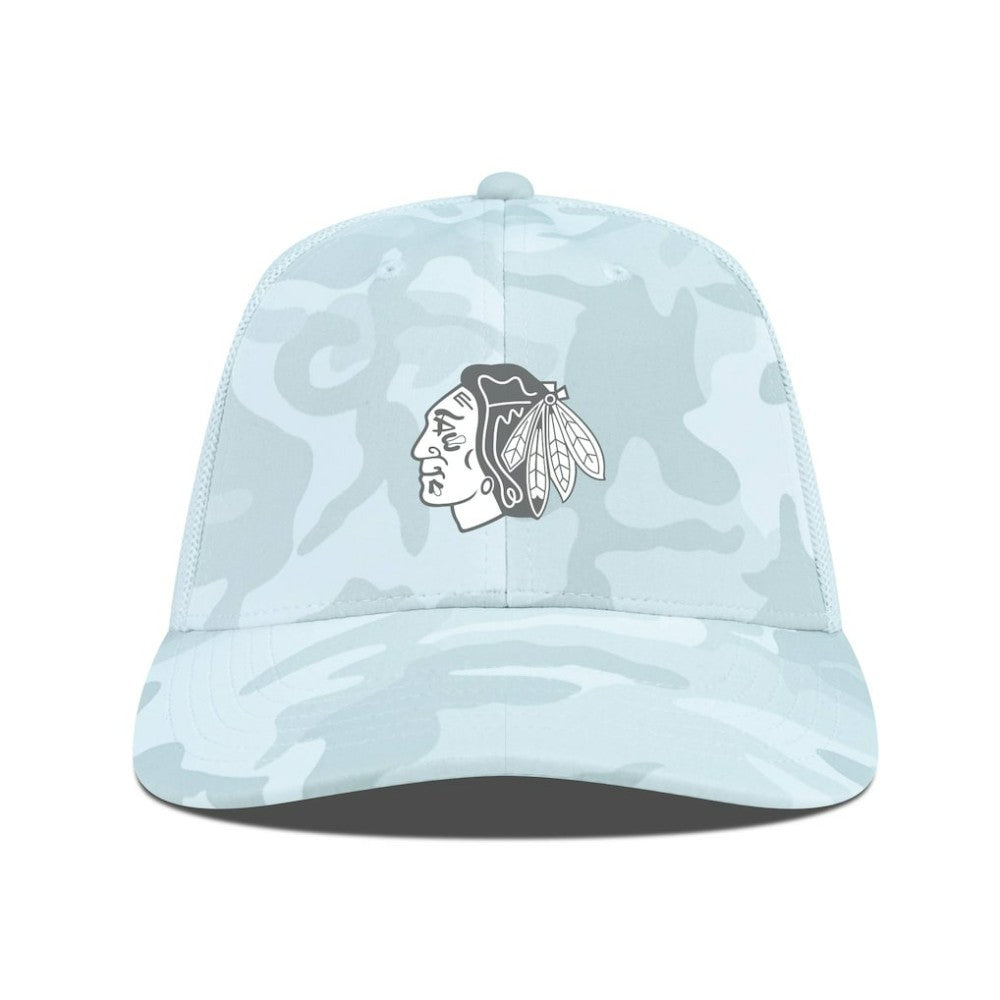 NHL Camo Chicago Blackhawks Levelwear Clash Slate & Snow Meshback Flex Hat