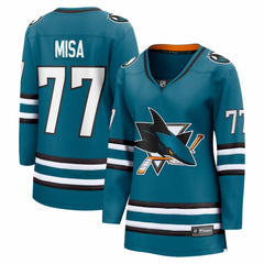 NHL Teal Michael Misa San Jose Sharks Fanatics Women's Breakaway Jersey
