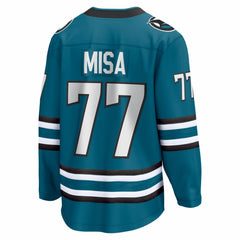 NHL Teal Michael Misa San Jose Sharks Fanatics Breakaway Jersey