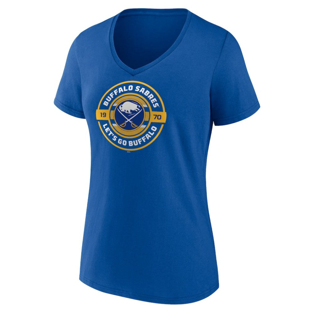 NHL Royal Buffalo Sabres Women's Native V-Neck T-Shirt