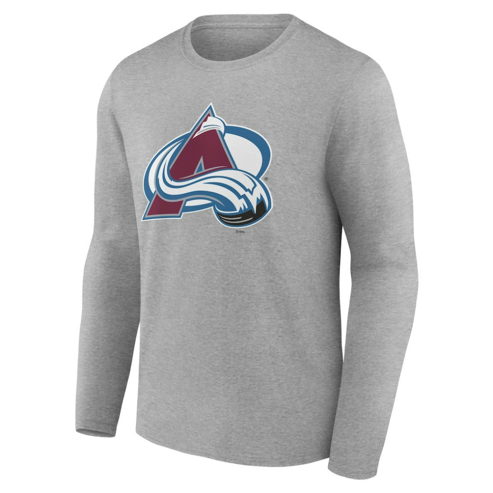 NHL Gray Colorado Avalanche Women's Primary Logo Long Sleeve V-Neck T-Shirt