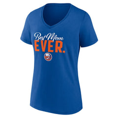 NHL Royal New York Islanders Women's Best Mom Ever V-Neck T-Shirt