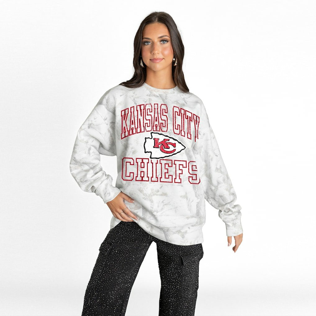 Gameday Couture Women's Whiteout Oversized Premium Fleece Sweatshirt - Kansas City Chiefs