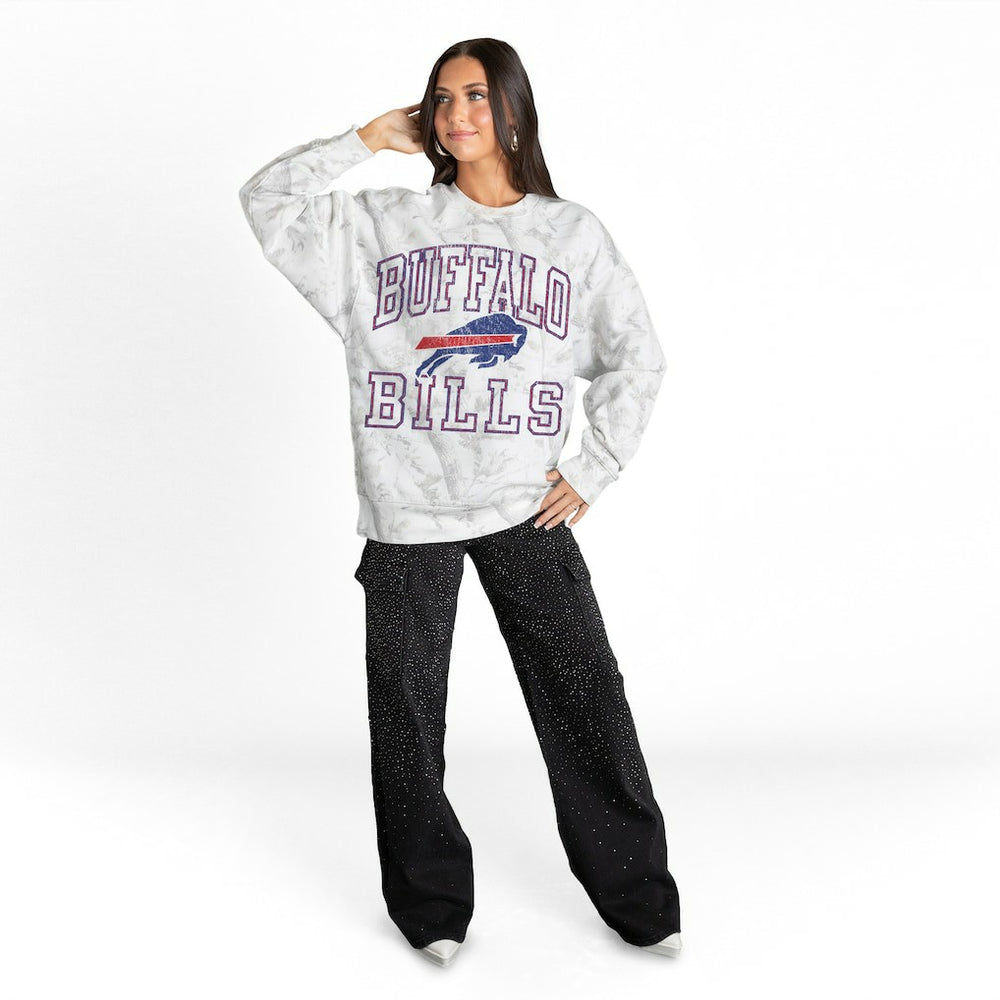 Gameday Couture Women's Whiteout Oversized Premium Fleece Sweatshirt - Buffalo Bills