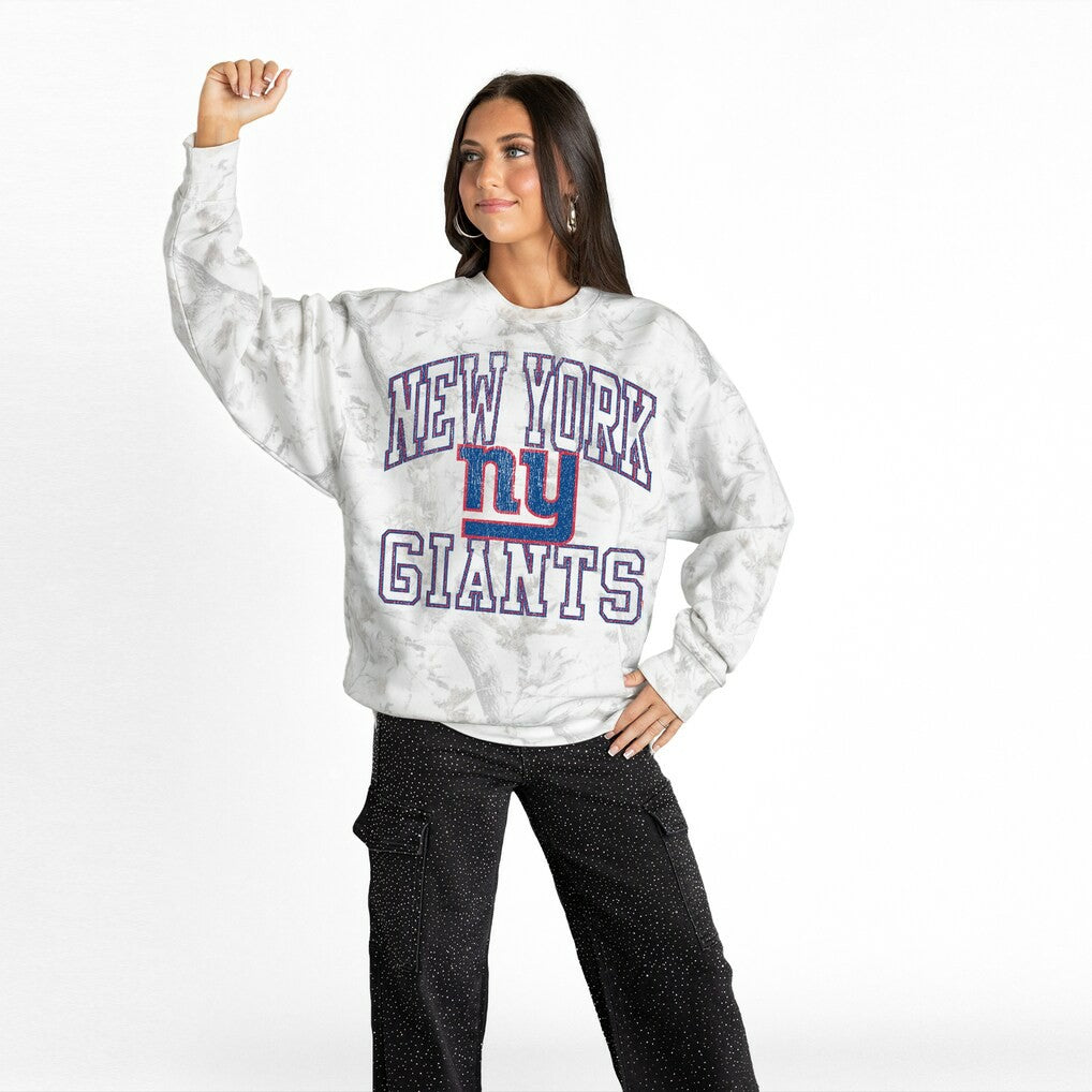 Gameday Couture Women's Whiteout Oversized Premium Fleece Sweatshirt - New York Giants