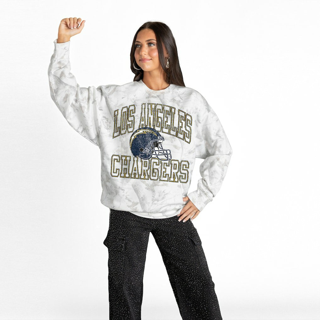 Gameday Couture Women's Whiteout Oversized Premium Fleece Sweatshirt - Los Angeles Chargers