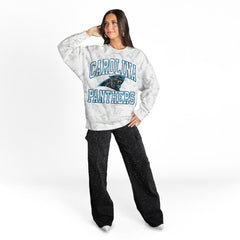 Gameday Couture Women's Whiteout Oversized Premium Fleece Sweatshirt - Carolina Panthers