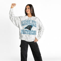 Gameday Couture Women's Whiteout Oversized Premium Fleece Sweatshirt - Carolina Panthers