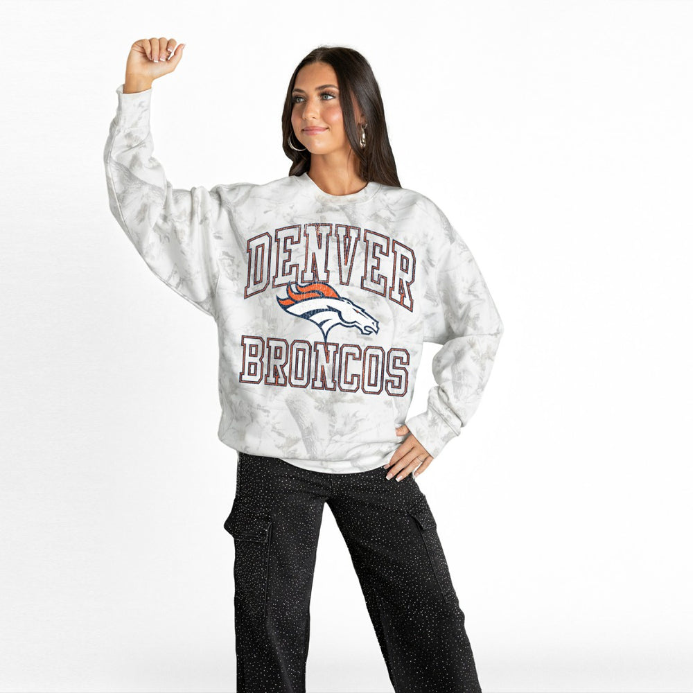 Gameday Couture Women's Whiteout Oversized Premium Fleece Sweatshirt - Denver Broncos