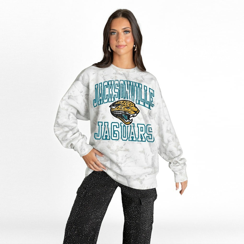 Gameday Couture Women's Whiteout Oversized Premium Fleece Sweatshirt - Jacksonville Jaguars
