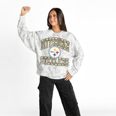 Gameday Couture Women's Whiteout Oversized Premium Fleece Sweatshirt - Pittsburgh Steelers