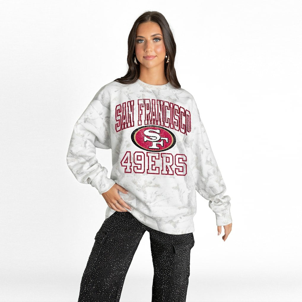 Gameday Couture Women's Whiteout Oversized Premium Fleece Sweatshirt - San Francisco 49ers
