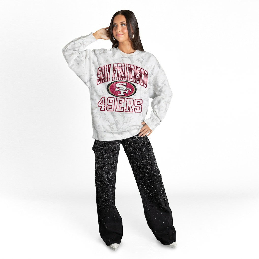 Gameday Couture Women's Whiteout Oversized Premium Fleece Sweatshirt - San Francisco 49ers