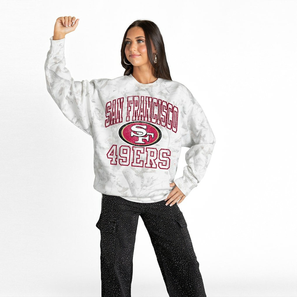 Gameday Couture Women's Whiteout Oversized Premium Fleece Sweatshirt - San Francisco 49ers