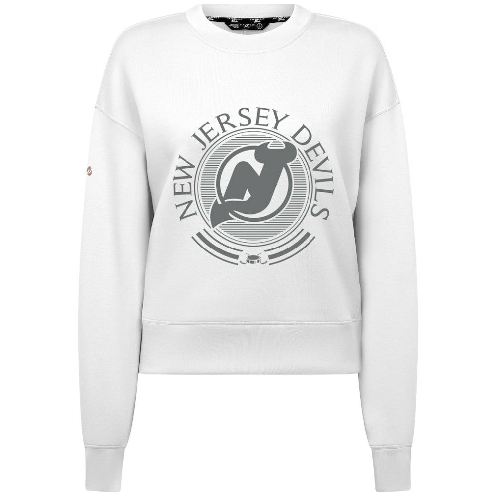 NHL White New Jersey Devils Levelwear Women's Slate & Snow Sponge Tri-Blend Sweatshirt