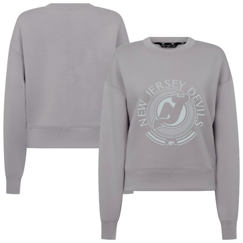 NHL Gray New Jersey Devils Levelwear Women's Slate & Snow Sponge Tri-Blend Sweatshirt