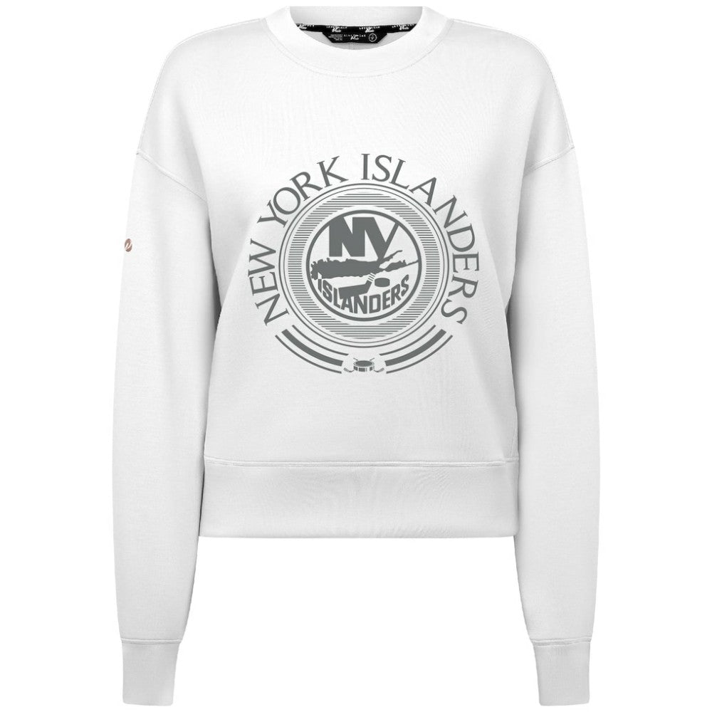 NHL White New York Islanders Levelwear Women's Slate & Snow Sponge Tri-Blend Sweatshirt