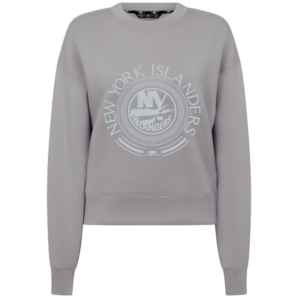 NHL Gray New York Islanders Levelwear Women's Slate & Snow Sponge Tri-Blend Sweatshirt