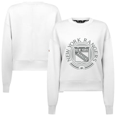 NHL White New York Rangers Levelwear Women's Slate & Snow Sponge Tri-Blend Sweatshirt