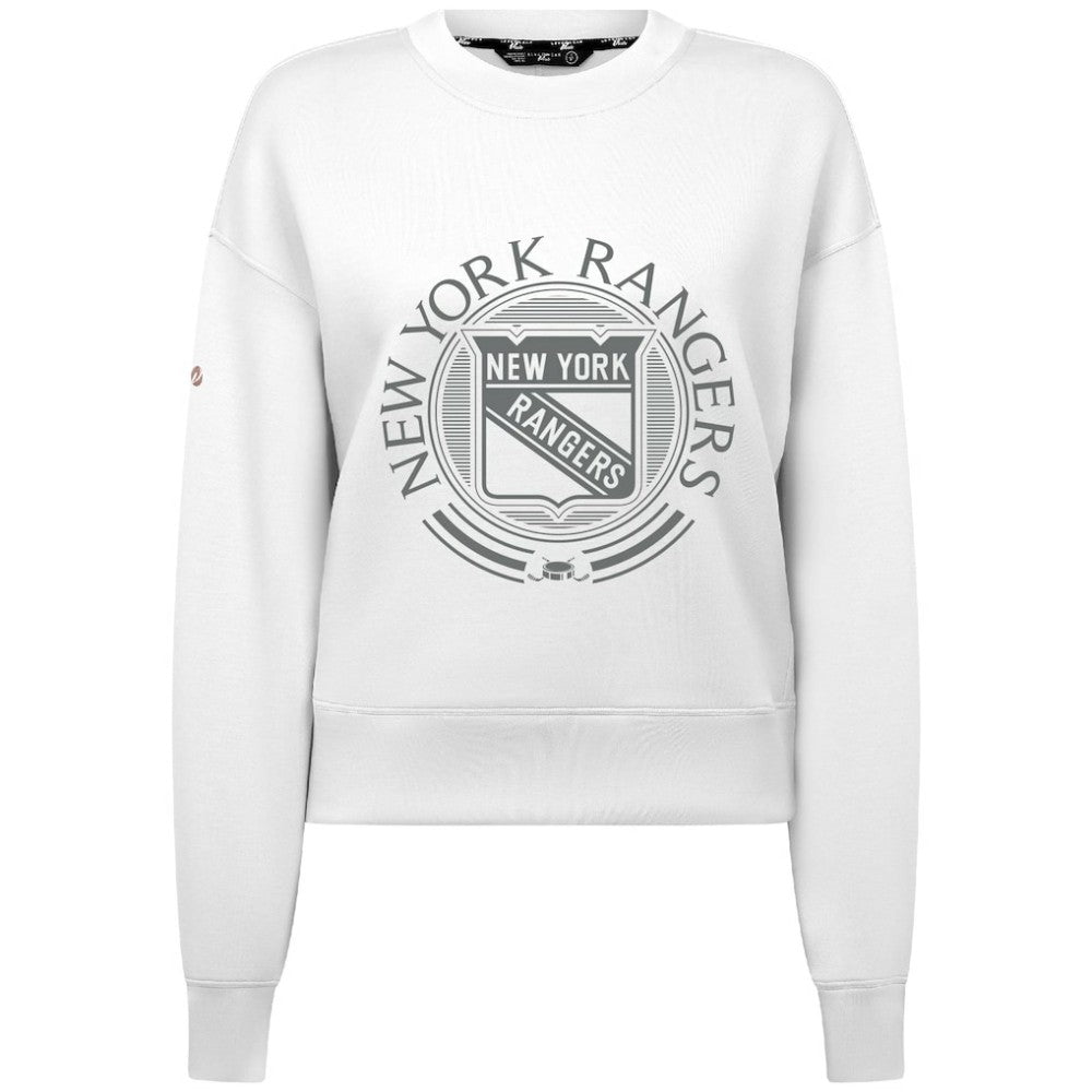 NHL White New York Rangers Levelwear Women's Slate & Snow Sponge Tri-Blend Sweatshirt