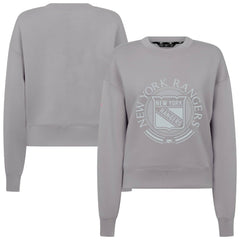 NHL Gray New York Rangers Levelwear Women's Slate & Snow Sponge Tri-Blend Sweatshirt