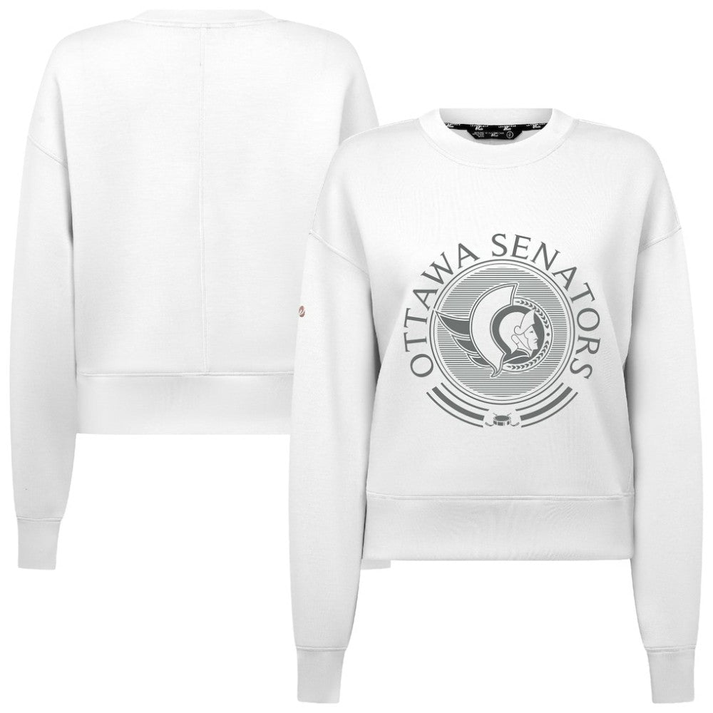 NHL White Ottawa Senators Levelwear Women's Slate & Snow Sponge Tri-Blend Sweatshirt
