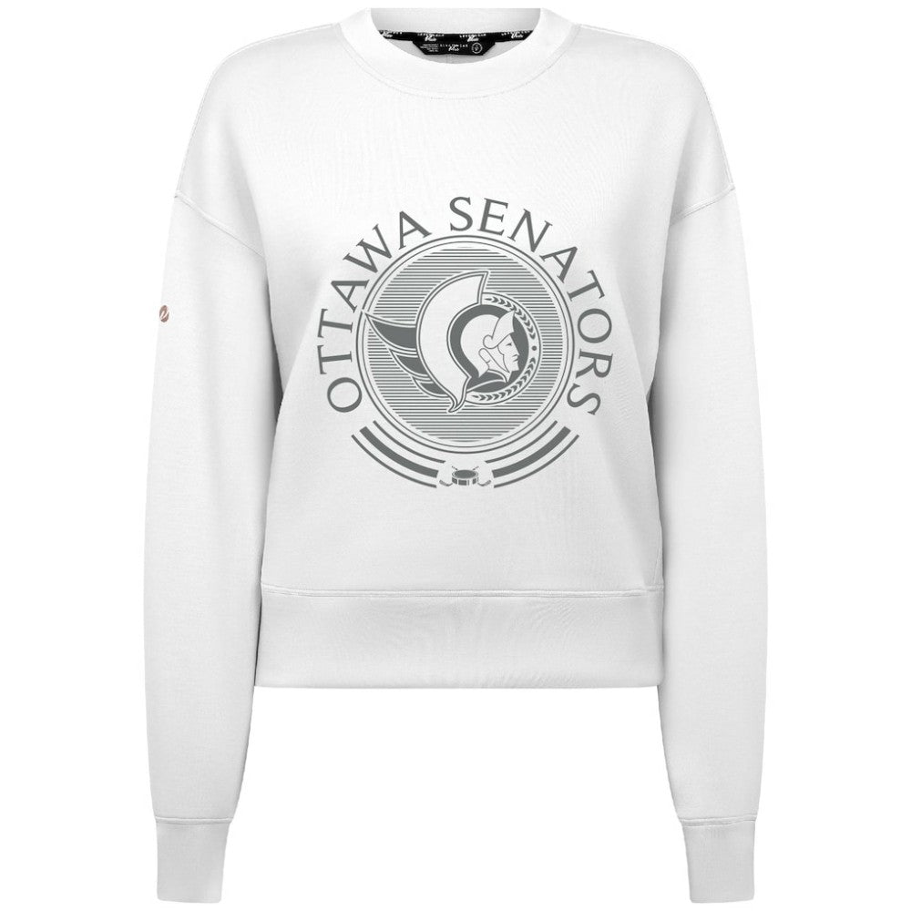 NHL White Ottawa Senators Levelwear Women's Slate & Snow Sponge Tri-Blend Sweatshirt